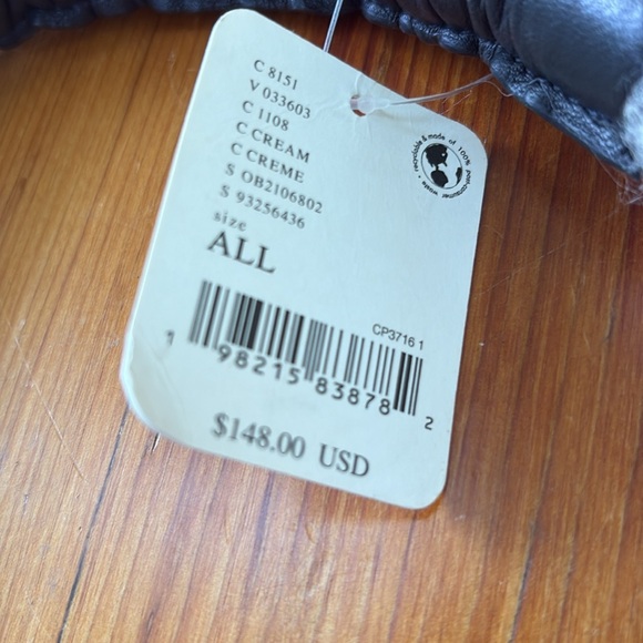 FREE PEOPLE Oslo Knit Tote White Purse Bag boho bag fringe faux leather new - Picture 5 of 6